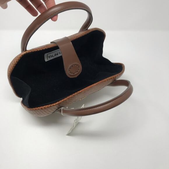 New Vintage Structured Woven Boho Handbag Brown - Picture 3 of 8